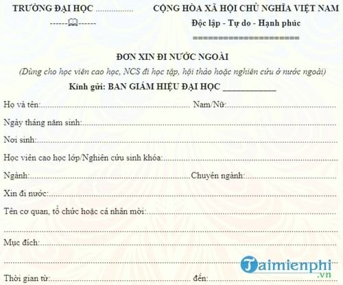 don xin di nuoc ngoai