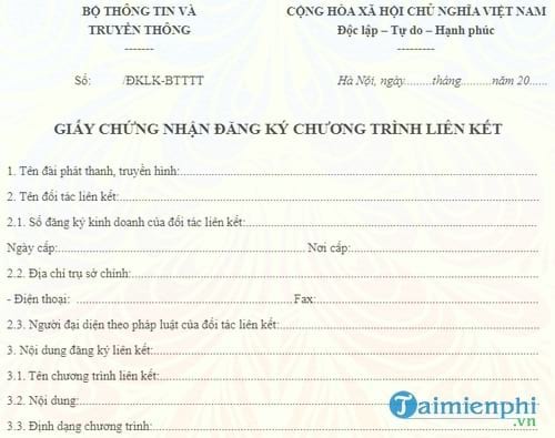 giay chung nhan dang ky chuong trinh lien ket