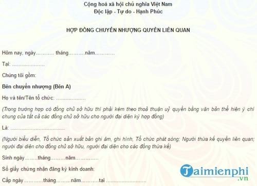 hop dong chuyen nhuong quyen lien quan