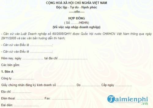 hop dong sap nhap doanh nghiep