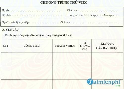mau chuong trinh thu viec