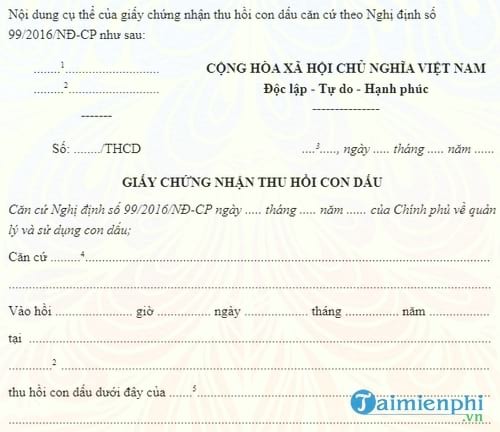 mau giay chung nhan thu hoi con dau