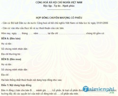 mau hop dong chuyen nhuong co phieu