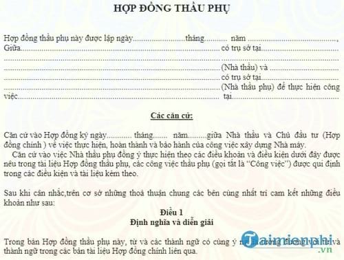 mau hop dong thau phu