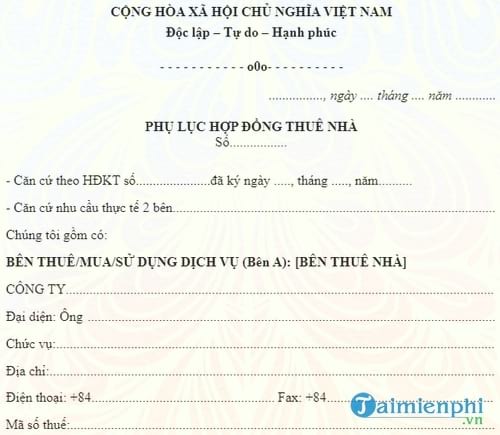 mau phu luc hop dong thue nha