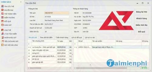 phan mem quan ly the thanh vien az member