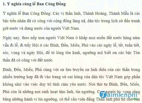 van khan cung le ban cong dong