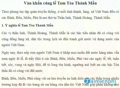 van khan cung le tam toa thanh mau