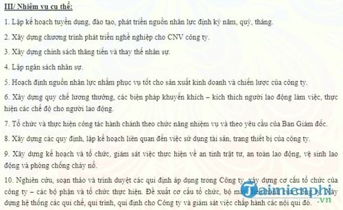 bang mo ta cong viec truong phong nhan su