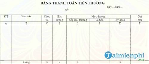 bang thanh toan tien thuong