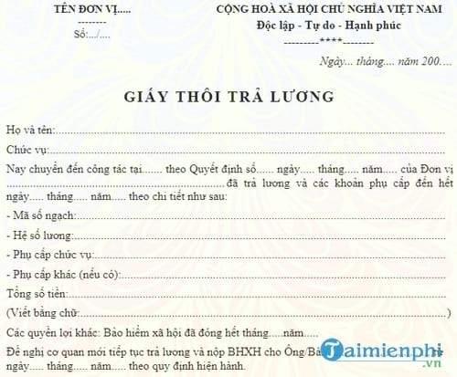 giay thoi tra luong