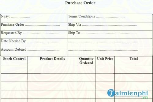 mau don dat hang bang tieng anh