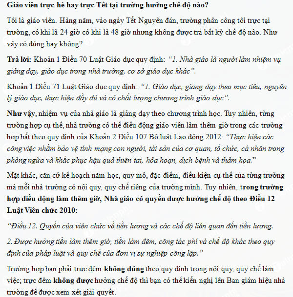 che do truc he truc tet cua giao vien tieu hoc