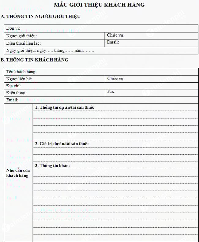 mau gioi thieu khach hang