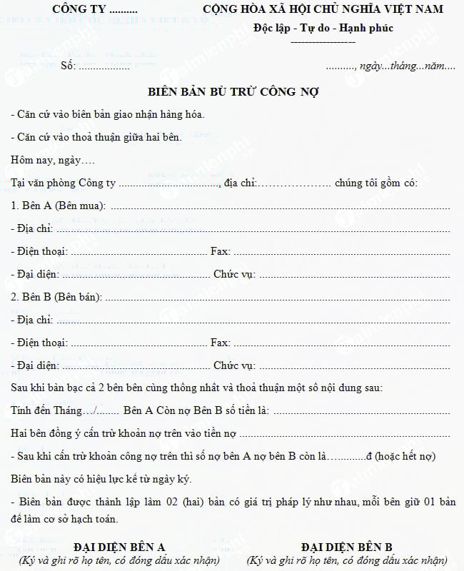 mau bien ban bu tru cong no