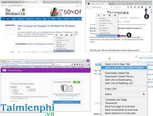open page in private window