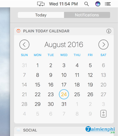 plain today calendar