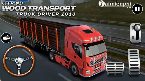 offroad wood transport truck driver