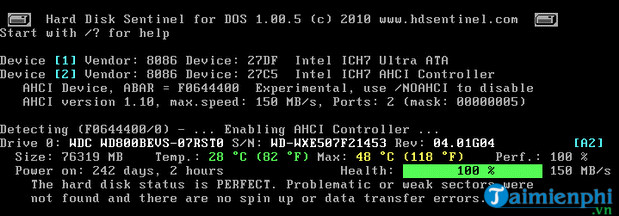 hard disk sentinel dos edition