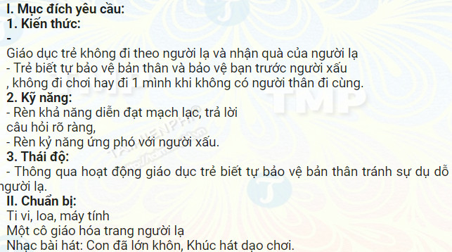 giao an ky nang song be voi nguoi la