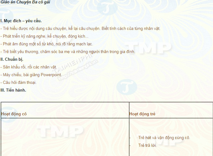 giao an truyen ba co gai