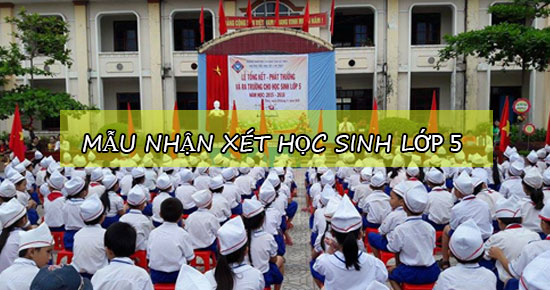 mau nhan xet hoc sinh lop 5