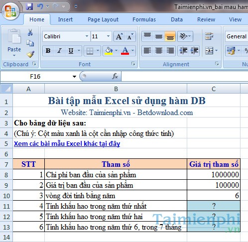 Bài mẫu hàm DB Bai mau ham DB