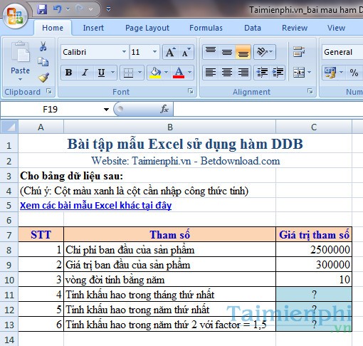 Bài mẫu hàm DDB Bai mau ham DDB