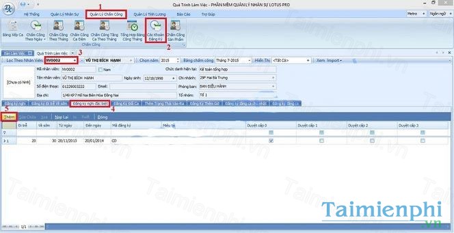 Phần mềm quản lý nhân sự Lotus Pro