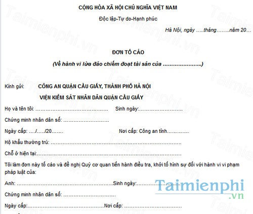 download don to cao hanh vi chiem doat tai san