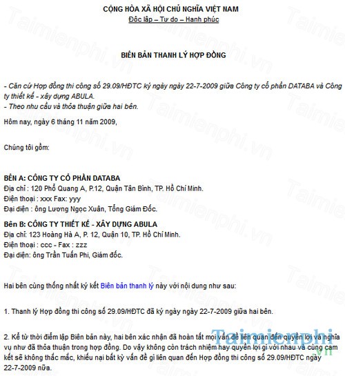 download bien ban thanh ly hop dong thi cong