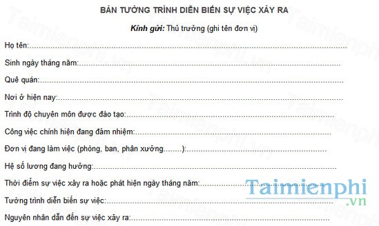 download mau ban tuong trinh dien bien su viec