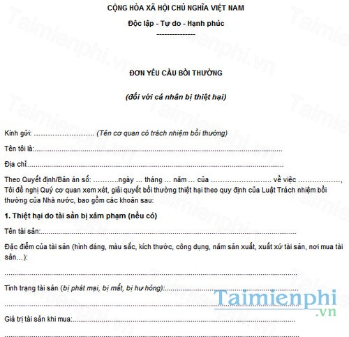 download mau don yeu cau boi thuong