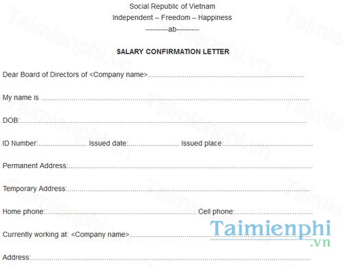 download mau don xin xac nhan luong bang tieng anh