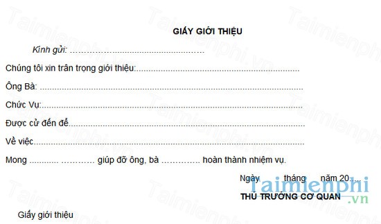 download mau giay gioi thieu cua to chuc doanh nghiep