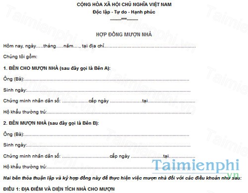 download mau hop dong muon nha