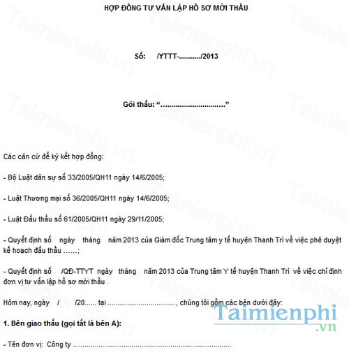 download mau hop dong tu van lap ho so moi thau