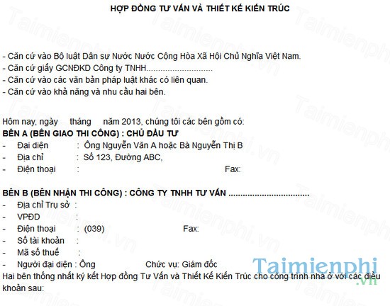 download mau hop dong tu van va thiet ke kien truc