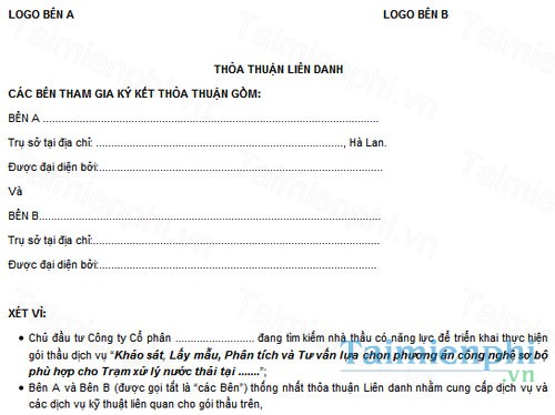 download mau thoa thuan lien danh thau song ngu