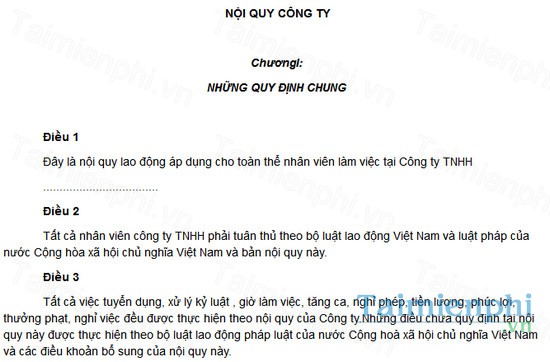download noi quy cong ty tnhh