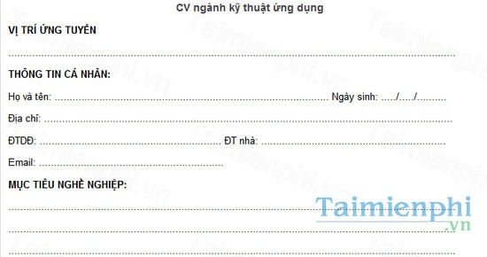 download cv xin viec nganh ky thuat ung dung