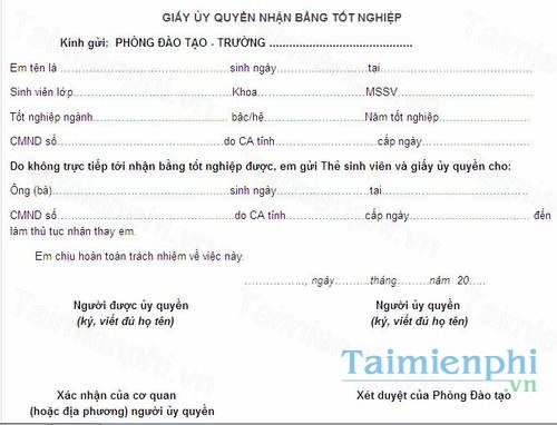 download giay uy quyen nhan bang tot nghiep
