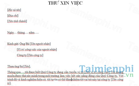 download mau thu xin viec