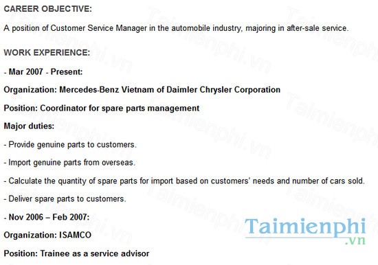 download cv xin viec bang tieng anh nganh co khi