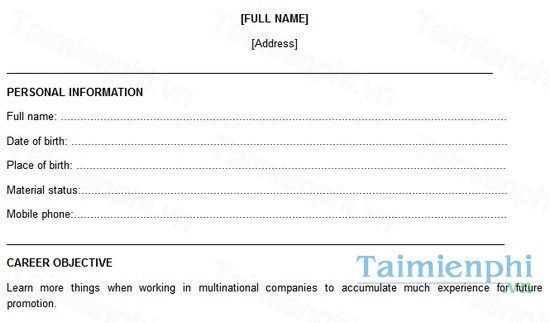 download cv xin viec bang tieng anh nganh ke toan
