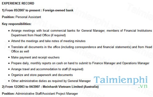 download cv xin viec bang tieng anh nganh ngan hang