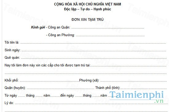 download don xin xac nhan tam tru dai han