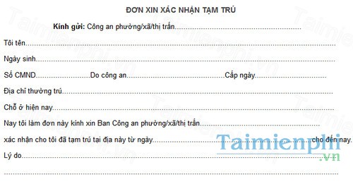 download don xin xac nhan tam tru tam vang