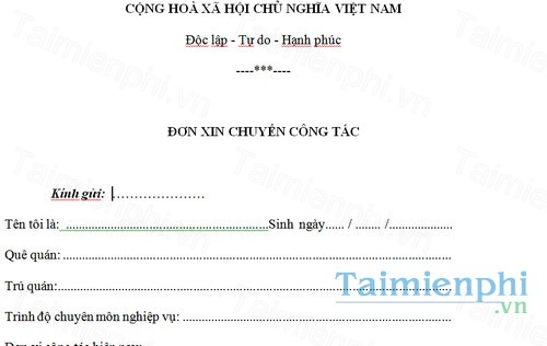 download don xin chuyen cong tac benh vien