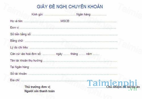 download mau giay de nghi chuyen khoan